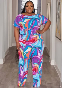 Plus Size Women Tie Dye Printed Short Sleeve Top And Pant Two Piece Set 12 Plus Size Women Tie Dye Printed Short Sleeve Top And Pant Two Piece Set -Plus Size Dresses Shop 5e69efe266ac7b26