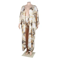 Ladies Plus Size Print Long Robe And Shorts Two-Piece Set -Plus Size Dresses Shop 5ef20cc1492e4188