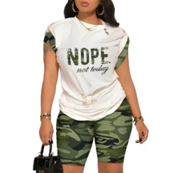 Sexy Print Trim Contrast Patchwork Two-Piece Set -Plus Size Dresses Shop 5f3a7cd7c5ed3733