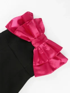 Contrast Bow Dress Sexy Strapless Sleeveless Formal Party Evening Dress -Plus Size Dresses Shop 5fb0d820b8997166