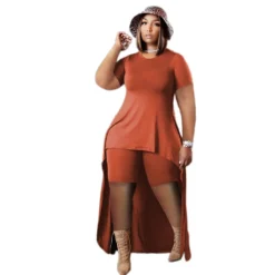 Plus Size Women Casual Solid Top And Shorts Casual Two-piece Set 14 Plus Size Women Casual Solid Top And Shorts Casual Two-piece Set -Plus Size Dresses Shop 5fb718f0ec88674e