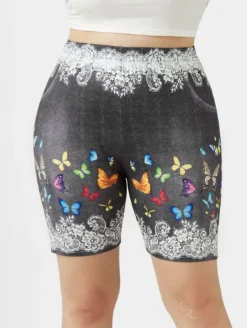 Plus Size Women Print Basic Short Cycling Shorts -Plus Size Dresses Shop 603633cd1b8eb2e2
