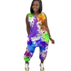 Plus Size Tie Dye Jumpsuit -Plus Size Dresses Shop 61211f598c6c8898