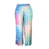 Women's Letter Print Loose Bright Casual Pants Spring Fall Fashion Trousers
