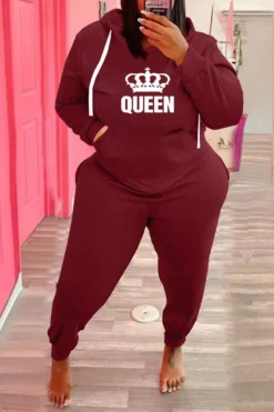 Plus Size Women's Sports Hoodies Pants Casual Two-Piece Set -Plus Size Dresses Shop 61cd33387332b95f