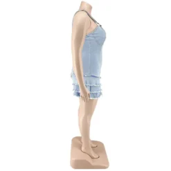 Plus Size Women's Fall Sexy Strapless Wash Denim Jumpsuit -Plus Size Dresses Shop 62281cb6c9247750