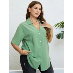 Women Summer V-Neck Loose Casual Shirt -Plus Size Dresses Shop 6245faee9652b04a