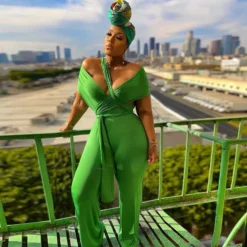 Sexy Slim Straps Lace-Up One-Piece Nightclub Jumpsuit For Women