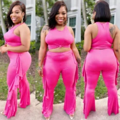 Fashion Women's Clothing Solid Color Tank Top Trousers Two-Piece Set 23 Fashion Women's Clothing Solid Color Tank Top Trousers Two-Piece Set -Plus Size Dresses Shop 6479236113c20aec