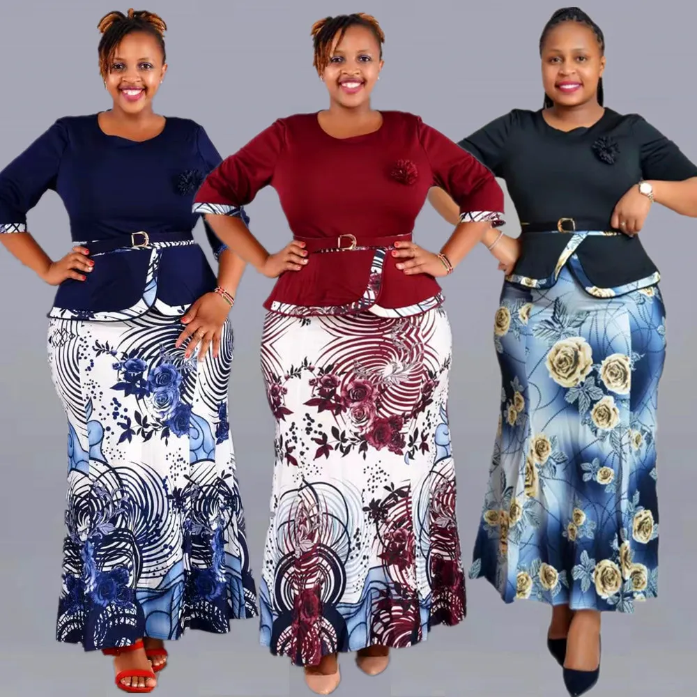 Africa Plus Size Women Top And Skirt Two-Piece Set 7 Africa Plus Size Women Top And Skirt Two-Piece Set - Image 5