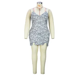 Summer Women Deep V Sexy Dollar Print Strap Sleeveless Bodycon Dress -Plus Size Dresses Shop 661de7870802a7a9