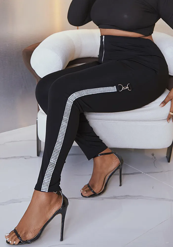 Plus Size Women Diamond Tape Slim Pants 9 Plus Size Women Diamond Tape Slim Pants - Image 7