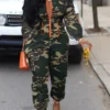 Stylish Slim Waist Camo Zip Jumpsuit -Plus Size Dresses Shop 66d80a18c314674f
