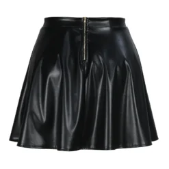 Plus Size High Waist Slim A-line Pleated Pu Leather Skirt -Plus Size Dresses Shop 68464b74ea46d164