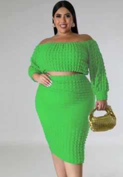 Plus Size Women's Fall Set Off Shoulder Solid Bubble Two Piece Skirt Set 14 Plus Size Women's Fall Set Off Shoulder Solid Bubble Two Piece Skirt Set -Plus Size Dresses Shop 68988fd4e7c2efa3