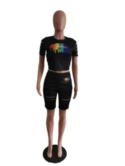 Plus Size Women Summer Print Short Sleeve Top And Short Two-Piece Set 16 Plus Size Women Summer Print Short Sleeve Top And Short Two-Piece Set -Plus Size Dresses Shop 6a39a417b74896b0