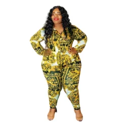Plus Size Women Vintage Printed Long Sleeve Shirt + Pants Two-Piece Set -Plus Size Dresses Shop 6a50b32002d0273c