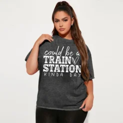 Women's Fashion Plus Size Casual Print Round Neck Short Sleeve T-Shirt -Plus Size Dresses Shop 6a6faffde462b9db