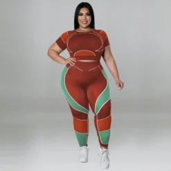 Plus Size Women's Sports Tight Fitting Yoga Two Piece Pants Set 33 Plus Size Women's Sports Tight Fitting Yoga Two Piece Pants Set -Plus Size Dresses Shop 6b1f0adf41291671