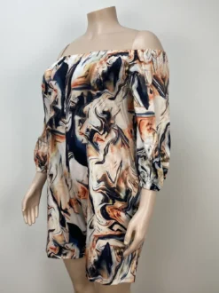 Fashion Casual Off Shoulder Printed Plus Size Jumpsuit -Plus Size Dresses Shop 6b58ad7909e14ef7