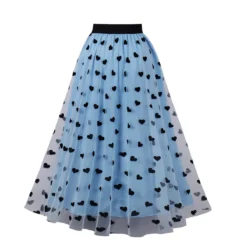Plus Size Retro Tutu Skirt Elastic High Waist Mesh Skirt Mid-Length Printed Skirt -Plus Size Dresses Shop 6b59e49402b93753