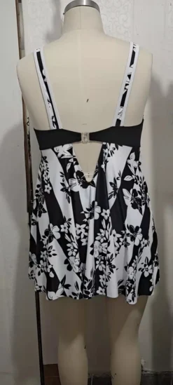 Women Black And White Print Two Pieces Swimwear -Plus Size Dresses Shop 6c8e6fb11584f1b4