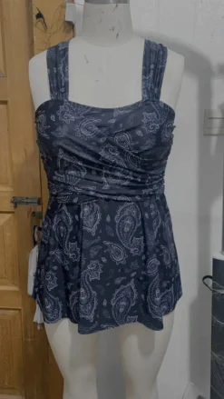 Plus Size Women Black And White Print Dress Swimwear Two Pieces -Plus Size Dresses Shop 6c9e73073419b1ba