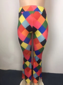 Plus Size Women Square Print Bell Bottom Pants -Plus Size Dresses Shop 6e41a8cb0cd35024