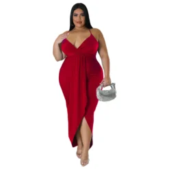 Women'S Solid Straps Sleeveless V-Neck Party Dress -Plus Size Dresses Shop 6ed660275ce3c982