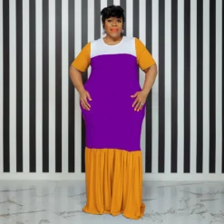 Plus Size Women's Round Neck Short Sleeve Multicolor Patchwork Swing Maxi Dress 31 Plus Size Women's Round Neck Short Sleeve Multicolor Patchwork Swing Maxi Dress -Plus Size Dresses Shop 6edc1e537a06b79f