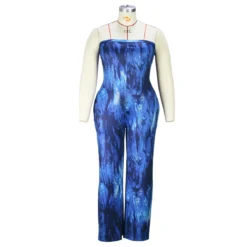 Plus Size Women Sexy Strapless Printed Wide Leg Jumpsuit -Plus Size Dresses Shop 6f062fe89c677719