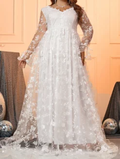 Plus Size Women Dress Elegant Mesh Dress -Plus Size Dresses Shop 6fbee793dc606335