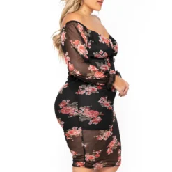 Plus Size Women's Spring Summer Style Chic Slim Printed Ress -Plus Size Dresses Shop 708f09f9641dbdfa