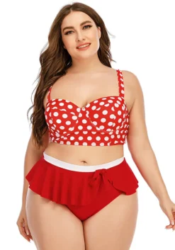 Women's Bikini Retro Polka Dot Sexy Push Up High Waist Fly Two Pieces Swimsuit -Plus Size Dresses Shop 709ca0321d4520bf