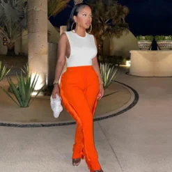 Autumn/Winter Fashion Solid Color Fringe Casual Street Sports Plus Size Pants Women -Plus Size Dresses Shop 70a4afd824afd5e4