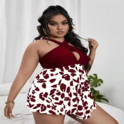 Plus Size Bikini Two Pieces Swimsuit Skirt Swimsuit -Plus Size Dresses Shop 70d2db4418f84c7c