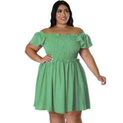 Plus Size Summer Women's Off Shoulder Short Sleeve Casual Swing Dress 31 Plus Size Summer Women's Off Shoulder Short Sleeve Casual Swing Dress -Plus Size Dresses Shop 7151f0ad480e1220
