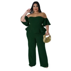 Women'S Sexy Off-Shoulder Short-Sleeve Wide-Leg Jumpsuit -Plus Size Dresses Shop 71c79ccda7a3989b