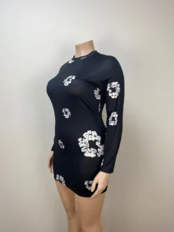 Plus Size Women Printed Long Sleeve Dress -Plus Size Dresses Shop 71e5e51a0cff8e61