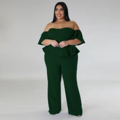 Women'S Sexy Off-Shoulder Short-Sleeve Wide-Leg Jumpsuit -Plus Size Dresses Shop 720dd751bb0a92bd