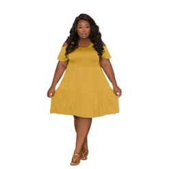 Summer Sexy Solid Round Neck Cutout Short Sleeve Plus Size Women Clothes Fashion Casual Dress 29 Summer Sexy Solid Round Neck Cutout Short Sleeve Plus Size Women Clothes Fashion Casual Dress -Plus Size Dresses Shop 7350ed30e2863dba