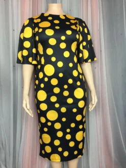 Spring Summer Wide Sleeve Polka Dot Print Plus Size Bodycon Dress Women Clothes 17 Spring Summer Wide Sleeve Polka Dot Print Plus Size Bodycon Dress Women Clothes -Plus Size Dresses Shop 739da7f76c671b96