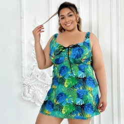 Plus Size Women's Printed Dress Style Plus Size Swimsuit -Plus Size Dresses Shop 73bdbee493937993