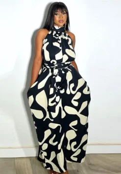 Sexy Print Plus Size Wide Leg Fashion Back Zip Jumpsuit -Plus Size Dresses Shop 73c9f3b756e4b49a