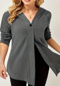 Women Casual V-Neck Hooded Top -Plus Size Dresses Shop 74238df58c0261d9