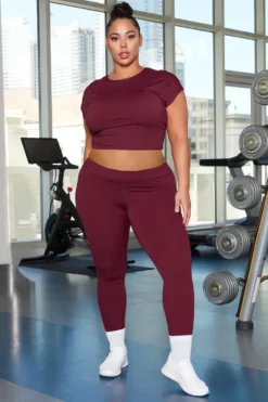 Women's Plus Size Short Sleeve Trousers Solid Color Cross Back Slim Sexy Two-Piece Set -Plus Size Dresses Shop 74755d9e2ed67a40