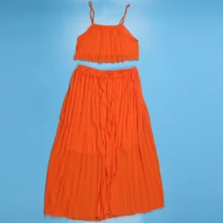 Sexy Solid Strap Pleated Casual Set -Plus Size Dresses Shop 75195b377197cb5c