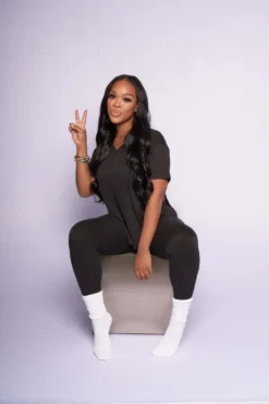 Plus Size Solid Color Slit V-Neck Two-Piece Set -Plus Size Dresses Shop 7550e26229a791bf