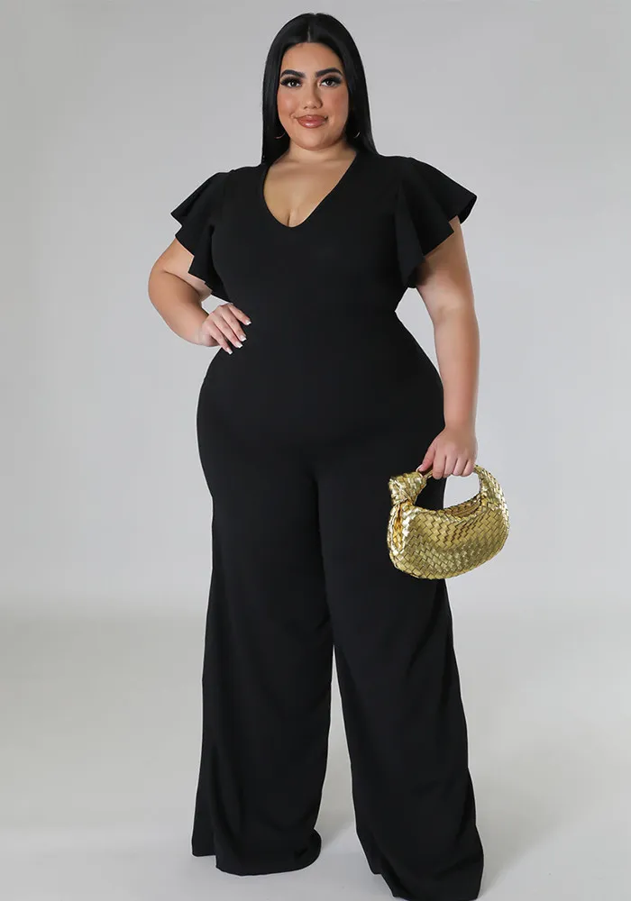 Plus Size Women's Multicolor Ruffle Pants Wide Leg Pants 5 Plus Size Women's Multicolor Ruffle Pants Wide Leg Pants - Image 3