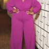 Plus Size Women Solid Knotted Casual Jumpsuit 1 Plus Size Women Solid Knotted Casual Jumpsuit -Plus Size Dresses Shop 75d351e3a8ecf35f